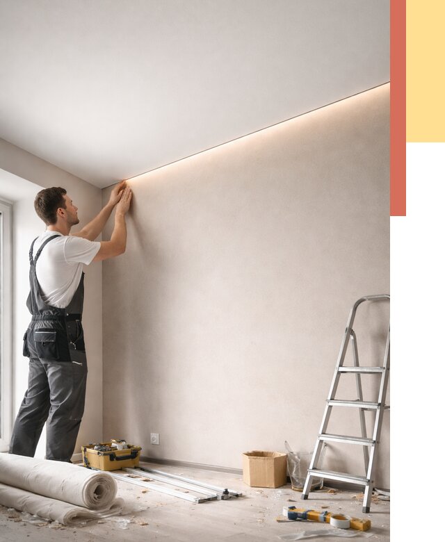 Теневые натяжные потолки в Белове от 8904 руб. под ключ | ОТДЕЛОЧНИК-Блв