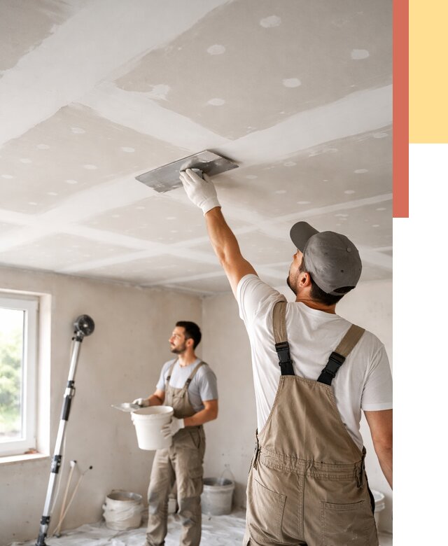 Шпаклевка потолка из гипсокартона в Белове от 3475 руб./м2 — услуги под ключ | ОТДЕЛОЧНИК-Блв