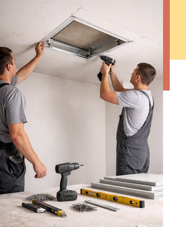 Установка люка в потолок ГКЛ в Белове от 2715 руб. под ключ | ОТДЕЛОЧНИК-Блв