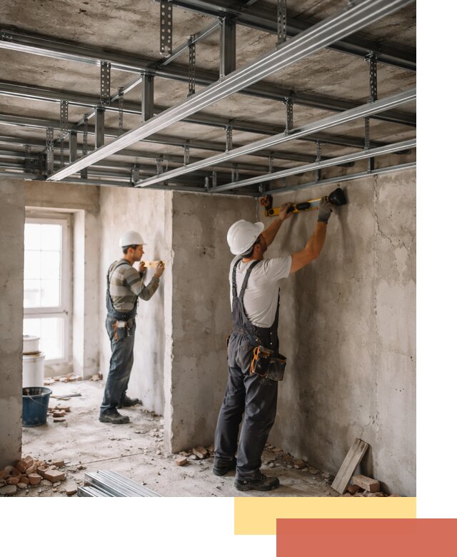 Монтаж каркаса потолка из профильного профиля в Белове