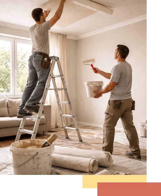 Поклейка обоев на потолок в Белове — качественно и быстро