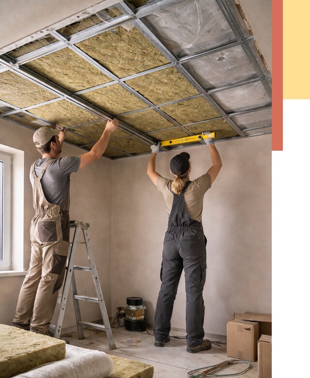 Шумоизоляция потолка в Белове от 1357 руб. под ключ — услуги ОТДЕЛОЧНИК-Блв